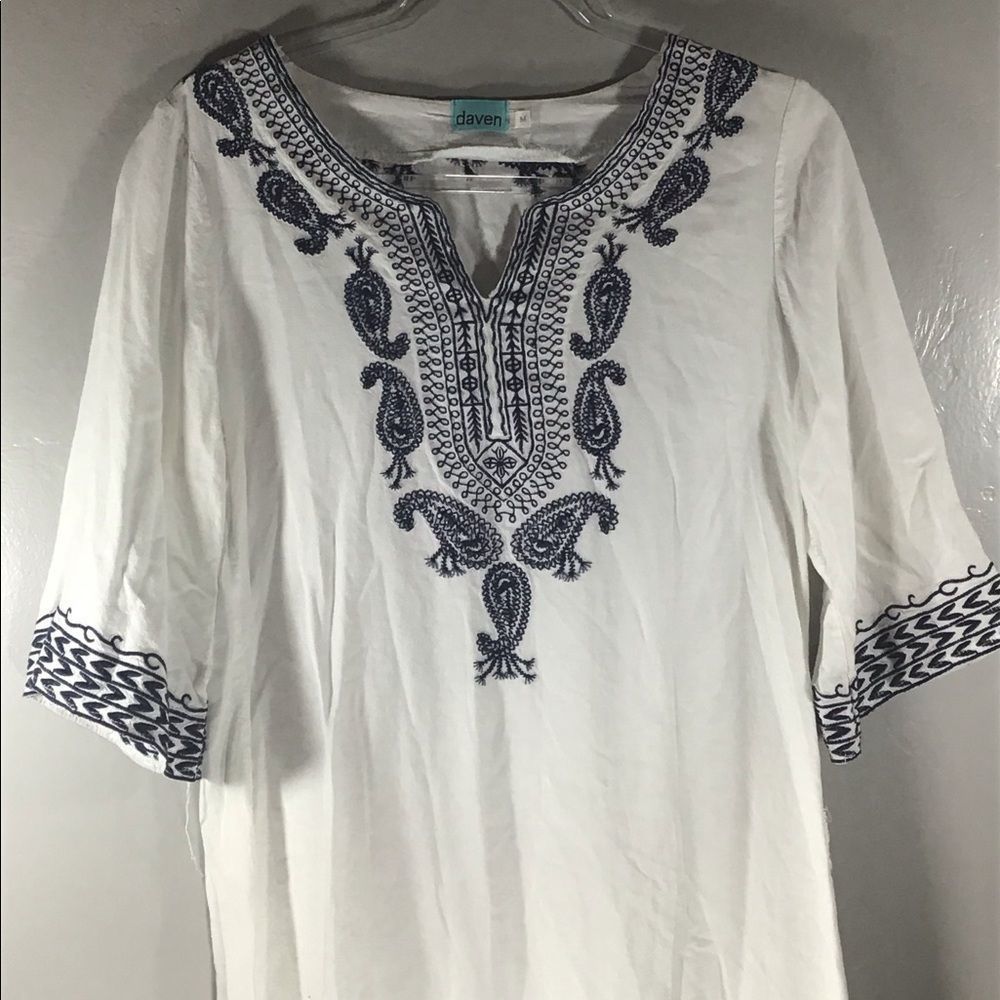 Daven Embroidered Mini Dress or Long Shirt LNC
